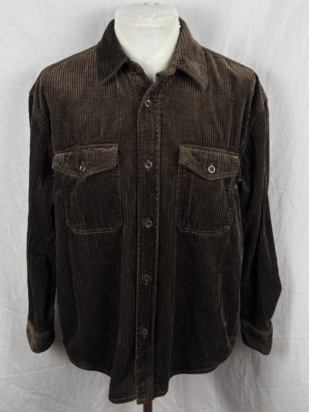 GANT Overshirt Brown Wide Wale Corduroy Shirt Jacket Cotton Men's M 39/40